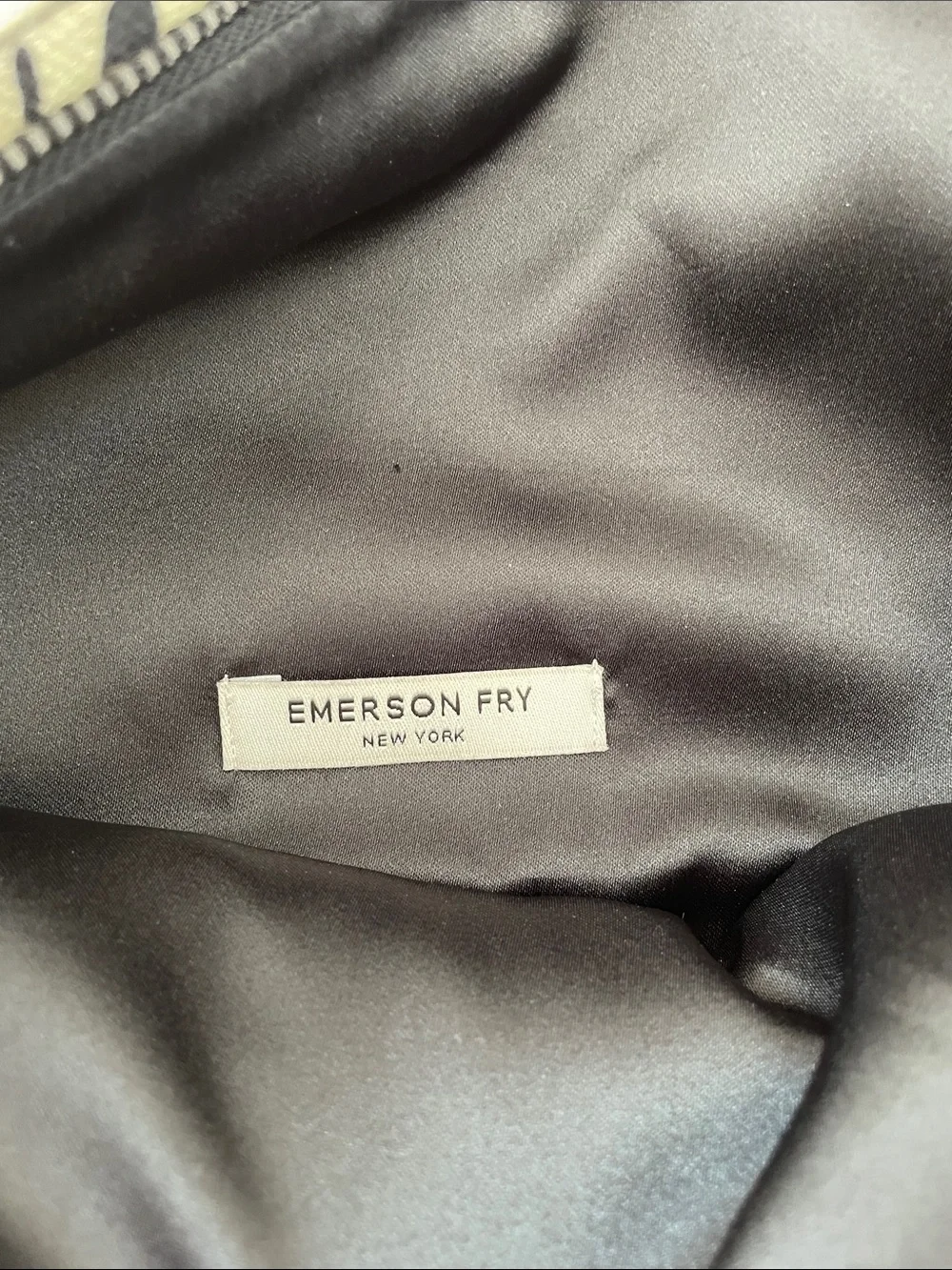 Emerson Fry Black and Cream Spotted Fold-Over Clutch